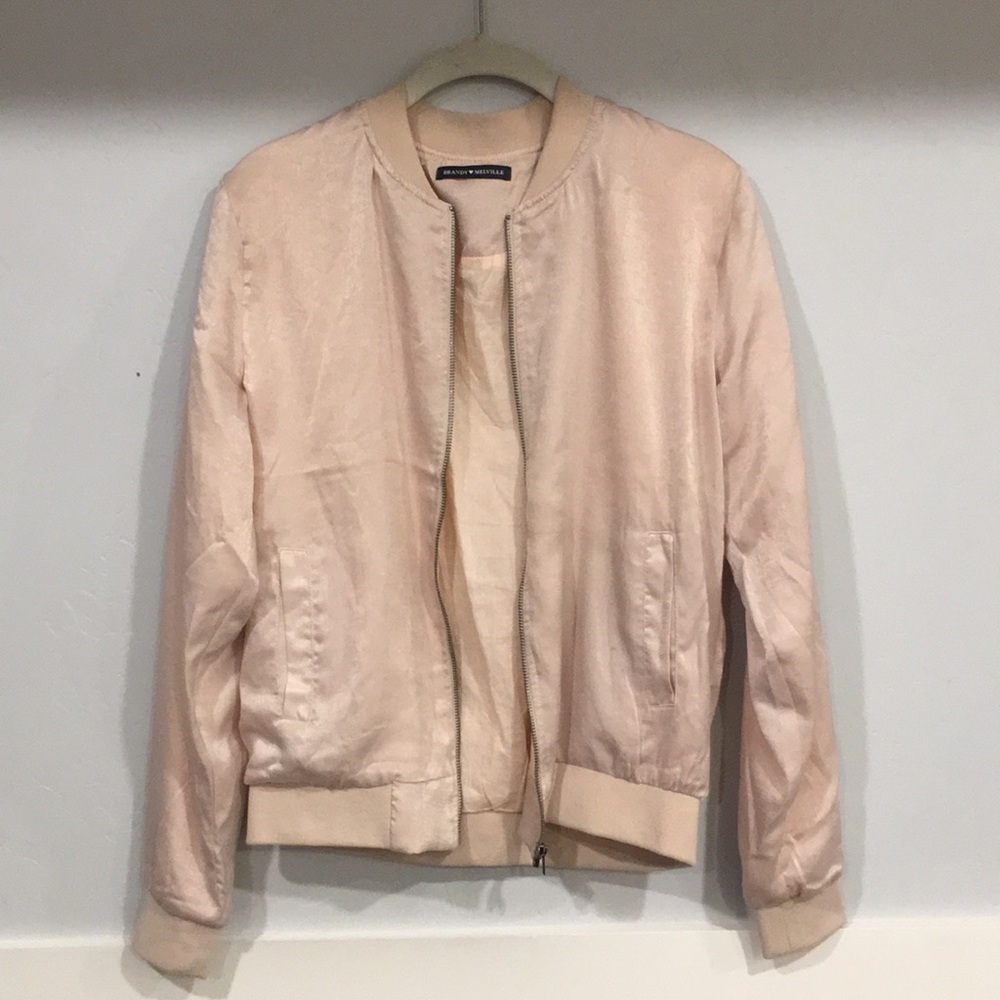 Pink Silk Bomber Jacket